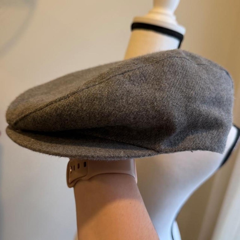 Country Gentleman Mens Vintage Flat Cap Newsboy Hat Grey Wool Blend Medium